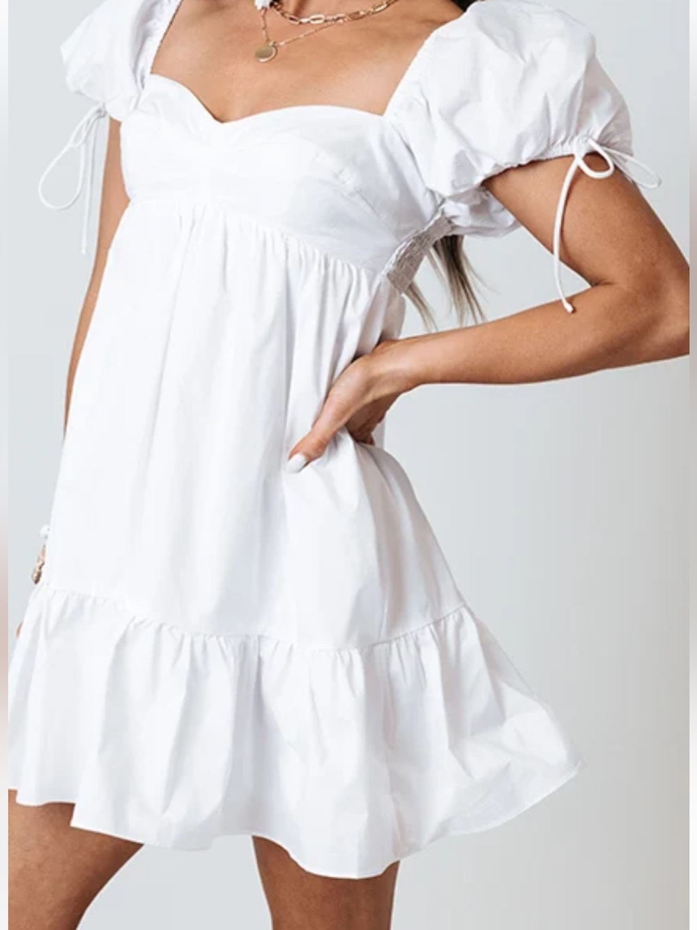 Olivaceous white mini dress Size M